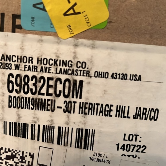 Anchor Hocking 3 Quart glass jar with lid NIB - Picture 10 of 10